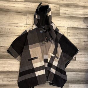 RACHEL Rachel Roy Black Label Knit Hooded Poncho